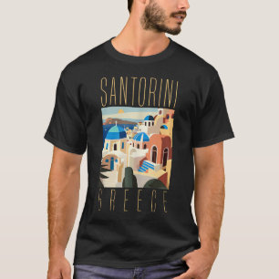 Santorini Blauer Dome Schiff Santorini gibt Santor T-Shirt
