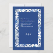 Santorini Blauer griechische Hochzeit Einladung (Rückseite)