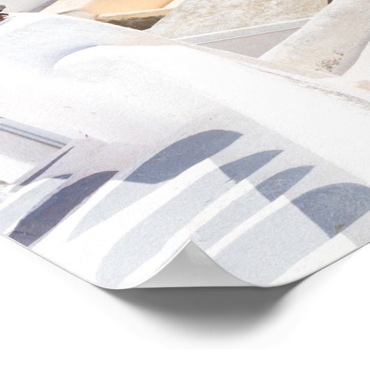 Santorini - Blaukuppelkirche am Oia-Poster Poster (Ecke)