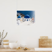 Santorini - Blaukuppelkirche am Oia-Poster Poster (Küche)