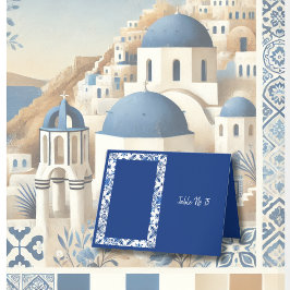 Santorini Blue Mediterrane Hochzeitskarte Dankeskarte