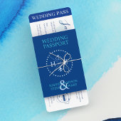Santorini Blue Passport Wedding Einladungshalter Einladung