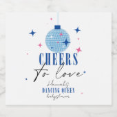 Santorini Blue tile Bougainvillea Babydusche Schaumweinetikett (Einzelnes Label)