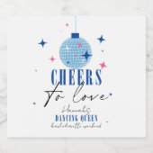 Santorini Blue tile Bougainvillea Bachelorette Schaumweinetikett (Einzelnes Label)