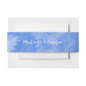 Santorini Blue Watercolor Wedding Einladungsbanderole (Vorderseite Beispiel)