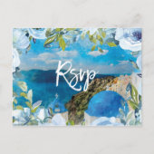 Santorini Blühende Hochzeit im Sommer rsvp Postkar Postkarte (Vorderseite)