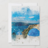 Santorini Blumenzwiebel Sommerhochzeit speichern S Dankeskarte (Rückseite)