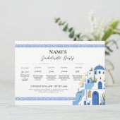 Santorini Brautparty Griechenland Griechenland Gri Einladung (Stehend Vorderseite)