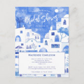 Santorini Bridal Dusche Einladung Postkarte (Vorderseite)