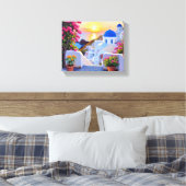 Santorini Canvas Print Leinwanddruck (Insitu (Schlafzimmer))