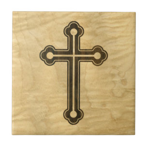 Santorini Christian Cross Wooden Maple Rosewood Fliese