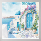 Santorini Church Beach Coasta Poster (Vorne)