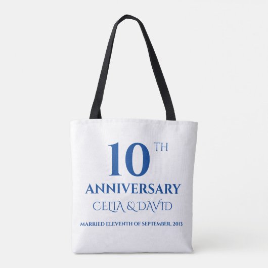 Santorini Church Blue Wedding Anniversary Custom Tasche (Rückseite)