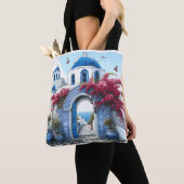 Santorini Church Blue Wedding Anniversary Custom Tasche (Von Nahem)