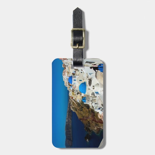 Santorini, die griechischen Inseln Gepäckanhänger (Vorderseite vertikal)