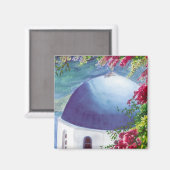 Santorini-Dome-Magnet Magnet (Vorderseite/Rückseite)