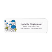 Santorini Doodle Greece Blue Dome Return Address (Vorne)