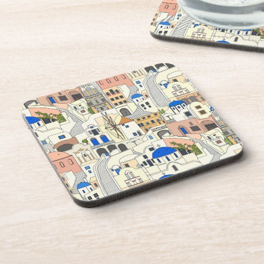 Santorini dreams getränkeuntersetzer (Linke Seite)