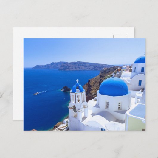 Santorini Einladungspostkarte (Vorne/Hinten)