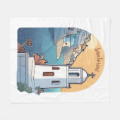 Santorini erkunden, Griechenland Fleecedecke (Vorderseite (Horizontal))