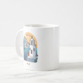 Santorini erkunden, Griechenland Kaffeetasse (Vorderseite Links)