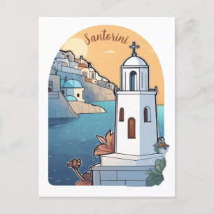 Santorini erkunden, Griechenland Postkarte