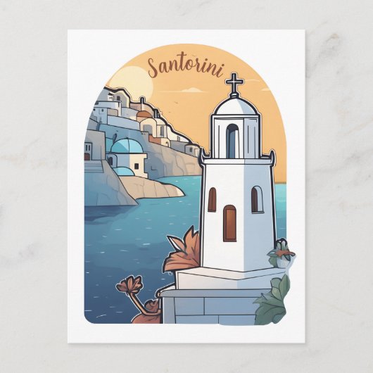 Santorini erkunden, Griechenland Postkarte (Vorderseite)