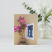 Santorini-Fenster Postkarte (Stehend Vorderseite)