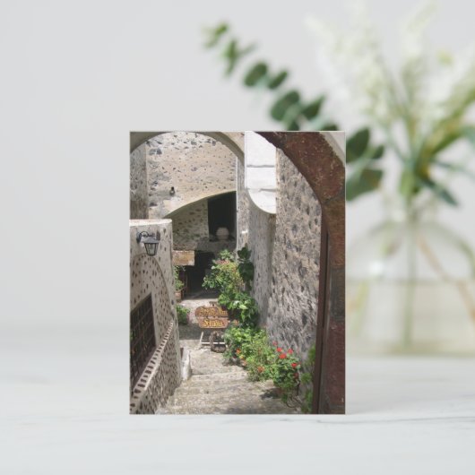 Santorini Fira Postkarte (Stehend Vorderseite)