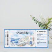 Santorini Flugzeug Ticket bearbeiten, Griechenland Einladung (Stehend Vorderseite)