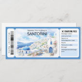 Santorini Flugzeug Ticket bearbeiten, Griechenland Einladung (Vorne/Hinten)