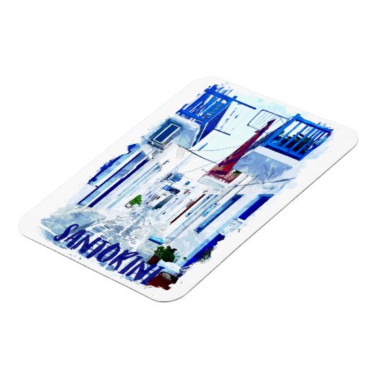 Santorini Foto Magnet (Linke Seite)