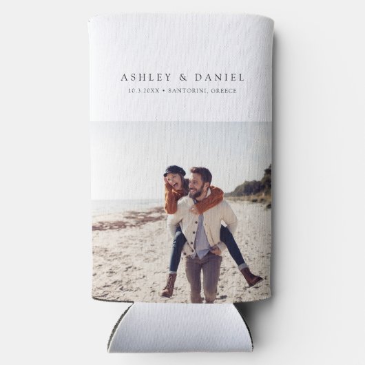 Santorini-Gastgeschenk Hochzeit Selters Dosenkühler (Rückseite)