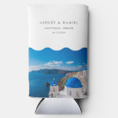 Santorini-Gastgeschenk Hochzeit Selters Dosenkühler (Vorderseite)