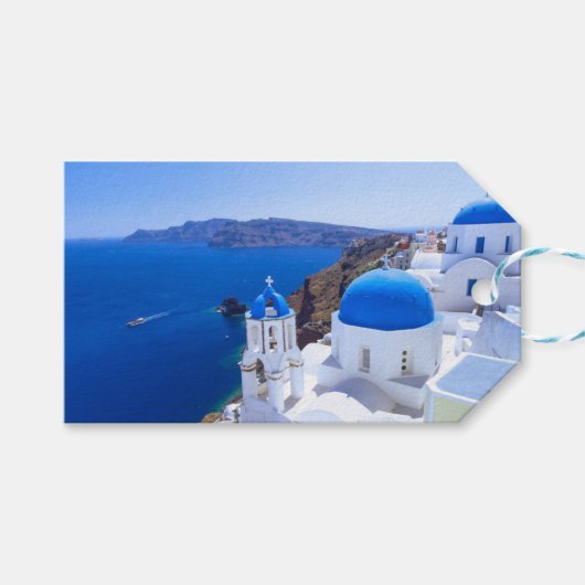 Santorini Geschenkanhänger (Vorderseite (Horizontal))