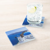 Santorini Glasuntersetzer (Schrägansicht)