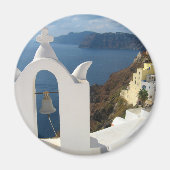 Santorini-Glockenturm am Nachmittag Magnet (Vorne)