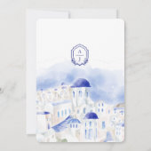 Santorini Greece Architecture Watercolor Wedding Einladung (Rückseite)