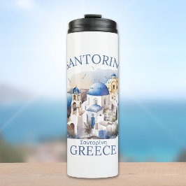 Santorini Greece Beautiful Island Thermosbecher