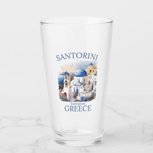 Santorini Greece Beautiful Paradise Glas (Vorderseite)