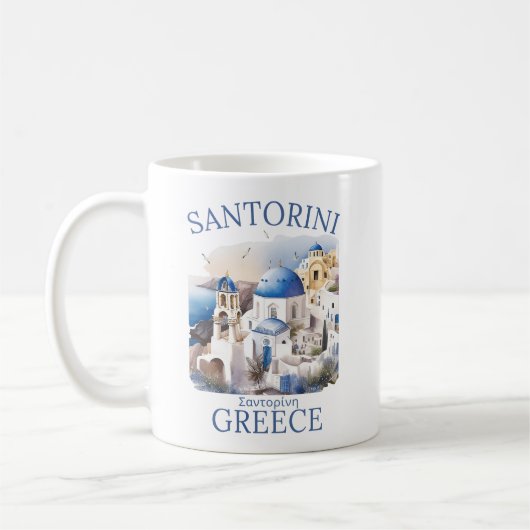 Santorini Greece Beautiful Paradise Kaffeetasse (Links)