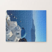 Santorini Greece Blue Domed Church Foto Puzzle (Horizontal)
