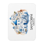 Santorini Greece Blue Roof Gebäude Architecture Magnet (Vertikal)