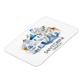 Santorini Greece Blue Roof Gebäude Architecture Magnet (Linke Seite)