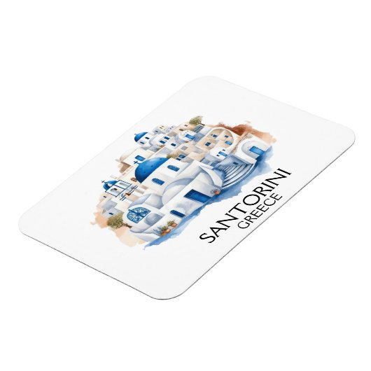 Santorini Greece Blue Roof Gebäude Architecture Magnet (Linke Seite)