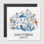 Santorini Greece Blue Roof Gebäude Architecture Magnetkarte (Vorne/Hinten)
