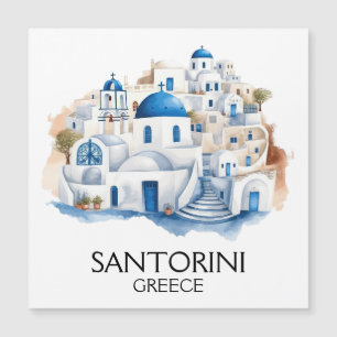 Santorini Greece Blue Roof Gebäude Architecture Magnetkarte