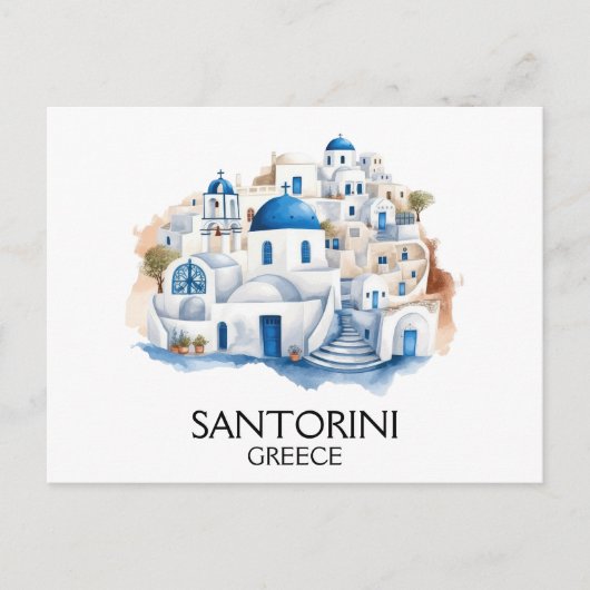 Santorini Greece Blue Roof Gebäude Architecture Postkarte (Vorderseite)