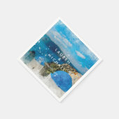 Santorini Greece Hochzeitsnapkins Serviette (Ecke)