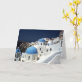Santorini Greece Island Blue Sea Sky Blank Card Karte (Gelbe Blume)